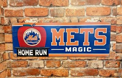 Large 10"x28" Official Wooden NY Mets Wall Decor.   Ships Free! - Image 1 of 4