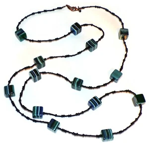Sobral Pop Art Popinho Longo Blue Programado Artist Made 56" Necklace - Picture 1 of 5
