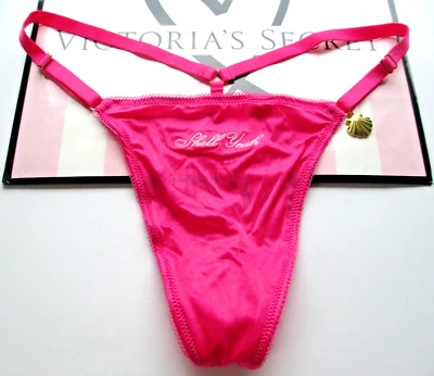 VICTORIA'S SECRET VERY SEXY V-String Thong Panty S M L XL Seashell Hardware Pink - Image 1 of 4