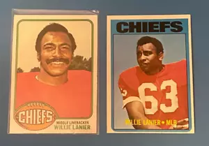 Lote de 2 cartas de fútbol americano Hal Lanier Topps (1972 y 1976) Kansas City Chiefs (S661) - Imagen 1 de 2