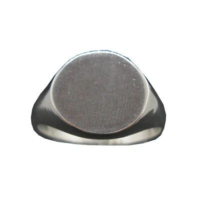 Custom Engraved Sterling Silver Signet Men Ring Plain Solid Genuine Stamped 925 - Image 1 of 4