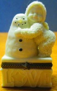 SnowBabies Hugging Snowman, I Love You Trinket Box, Excellent Condition! - Picture 1 of 5