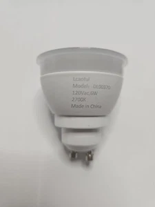 GU10 Base 6W 2700K LED Bulb 1 Count  - Picture 1 of 7