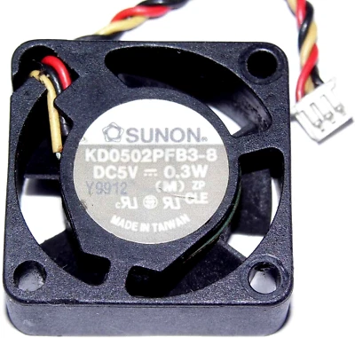 OEM SUNON Mini DC Fan 25mm x 25mm x 10mm 3pin Connector KD0502PFB3-8 5V 0.3W NEW - Image 1 of 2