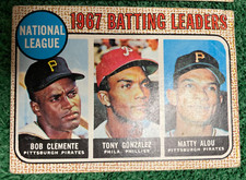1968 Topps 1 NL 1967 Batting Leaders Roberto Clemente Gonzalez Alou