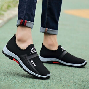 Men's Breathable Sneakers Flat Shoes Leisure Summer Walking Running Tennis Shoes