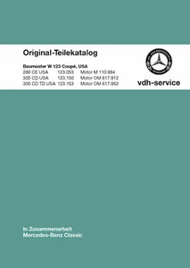 Mercedes-Benz parts catalog W 123 Coupe 1977-1985 US 280 CE - 300 CD - 300 CD TD - Picture 1 of 10