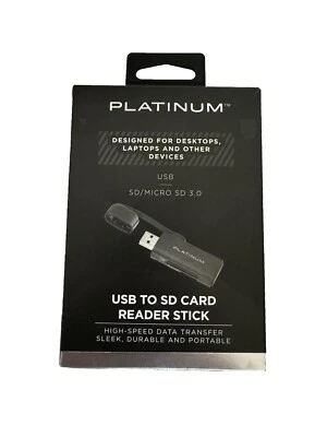 Platinum UHS-I USB 3.2 Gen 1 Memory Card Reader for desktop laptop chromebook - Image 1 of 2