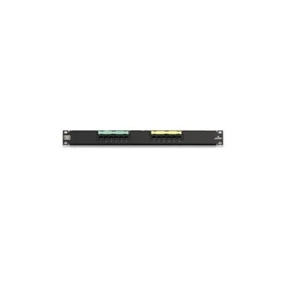 Leviton 69586-U12 Cat 6 UTP Flat 110-Style 12-Port 1RU Patch Panel Black - Image 1 of 2