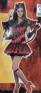 Amscan Hot Stuff Devil Satan Demon Sexy Junior 8 Piece Costume, Small, Medium - Picture 1 of 3