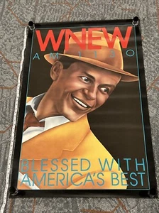 Original Vintage Poster WNEW Jazz Radio Frank Sinatra 1973 New York American - Picture 1 of 11