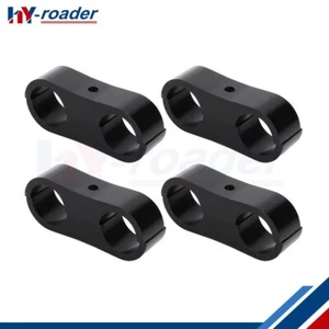 Black Set Of 4 AN-8 Hose Separator Clamp Mounting Clamps Adapter Universal - Picture 1 of 8
