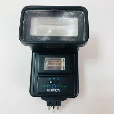Rokinon 3400 Flash de Rebote Automático Tiristor Zoom Doble Flash Cámara De Colección ¡FUNCIONA! Foto 1 de 4