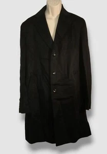 $2495 Neiman Marcus Men's Black Cashmere Overcoat Jacket Size 54R - Picture 1 of 2