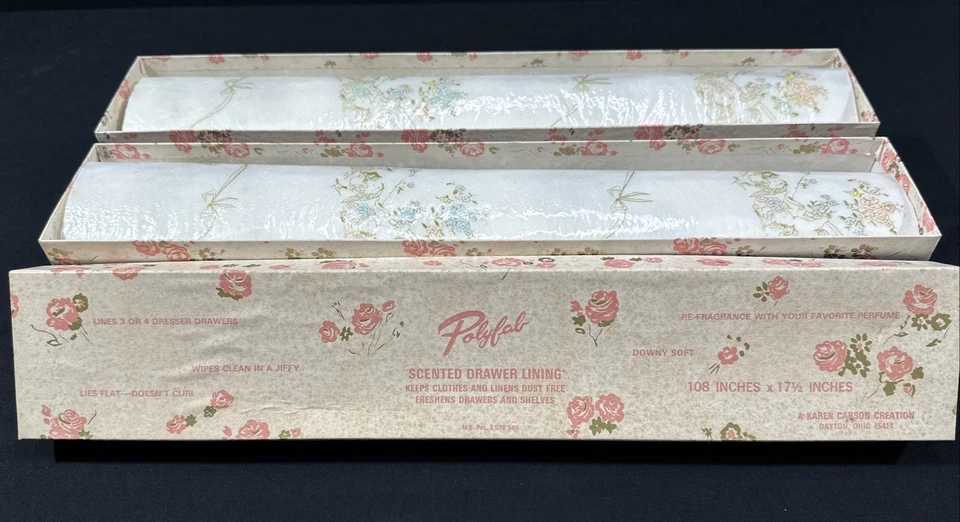Forro de cajón vintage Karen Carson POLYFAB perfumado patrón mariposa 690 2 cajas Foto 1 de 4
