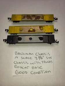 3 5/8 BACHMANN SPUR N BOXCAR CHASSIS MIT LKW N SCALE CHASSIS ONLY PARTS LOT - Bild 1 von 11