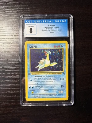 JCC Pokémon Lapras Fósil Primera Edición Holo Carta Rara CGC Nueva Etiqueta 8.5 Foto 1 de 2