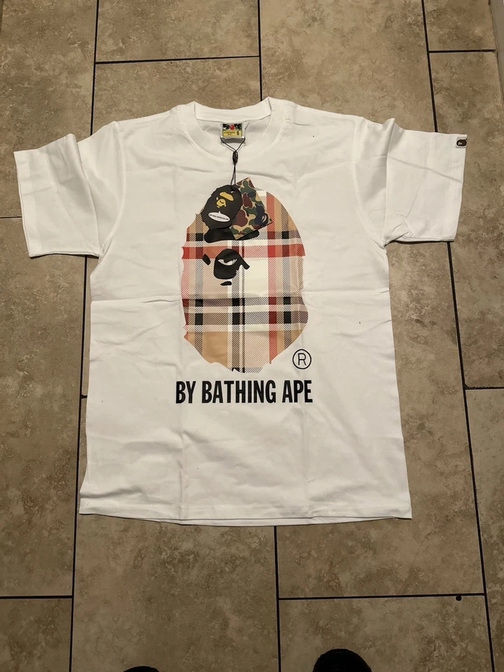 Brand New white Burberry Bape T-Shirt Size Large with original tags and bag - Image 1 of 1