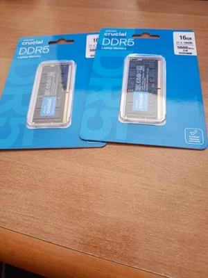 Crucial RAM nr. 2 X 16GB DDR5 5600MHz (o 5200MHz o 4800MHz) Memoria portatile - Immagine 1 di 2
