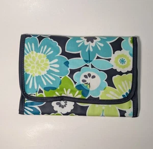 New Thirty-One Fold And Go Organizer w Note Pad Best Buds Blue Floral Design - Picture 1 of 6