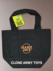 Trader Joe's Black Mini Canvas Tote Lunch Personal Hand Bag Reusable Halloween - Picture 1 of 4