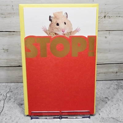 Tarjeta de cumpleaños American Greetings 6x8 Hamster Time Cool Red Gold Foto 1 de 4
