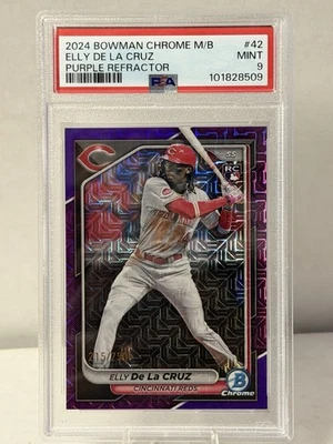 Elly De La Cruz (RC) #42 Topps Bowmen Chrome M/B - Purple Refractor /250 PSA 9 - Image 1 of 4