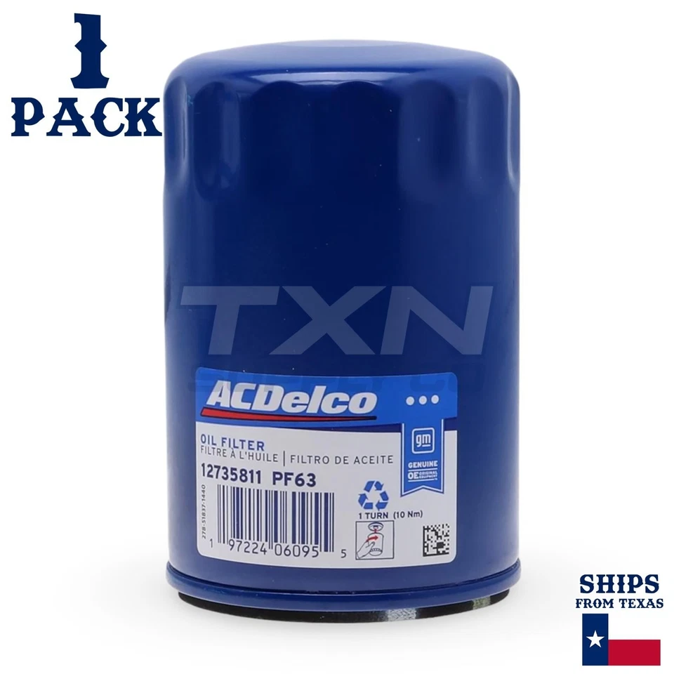 Paquete de 1 filtro de aceite ACDelco PF63 para Chevrolet Express 4500 Base 2021-2024 V8-6,6 L Foto 1 de 3
