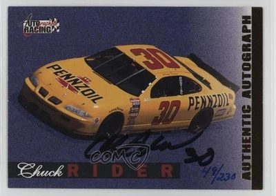 1996 Score Board Auto Racing Auto Gold /230 Chuck Rider Auto - Image 1 of 2