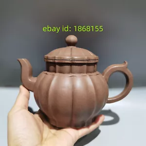 Tetera exquisita de té de Kung Fu tallada hecha a mano de arcilla Zisha Yixing china de 8 pulgadas 600 ml - Imagen 1 de 9