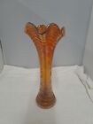 Vintage CARNIVAL Orange glass VASE 26cm tall