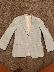 Class Club Blazer Boys Size 7 Blue And White Strip  - Picture 1 of 6