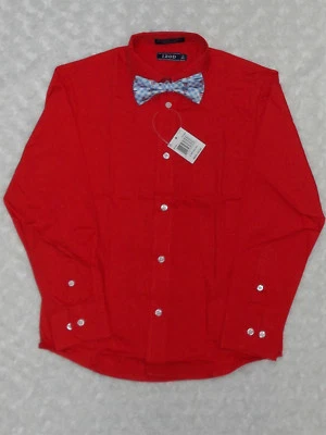 Camisa de vestir roja IZOD $30 para niños con pajaritas tallas 8-20 Foto 1 de 3