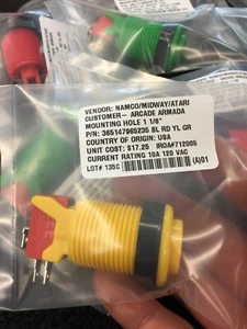 ELIGE COLOR MICRO INTERRUPTOR ARCADE BOTÓN DE SALTO DE FUEGO NAMCO MIDWAY ATARI 10 AMP 120V - Imagen 1 de 16