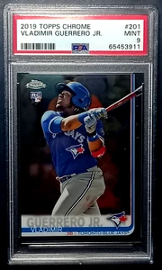 VLADIMIR GUERRERO JR. 2019 TOPPS CHROME BASEBALL #201 RC ROOKIE PSA 9 BLUE JAYS - Picture 1 of 2