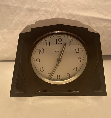 Vintage Ingersoll Bakelite 1930's Clock As Is Cover