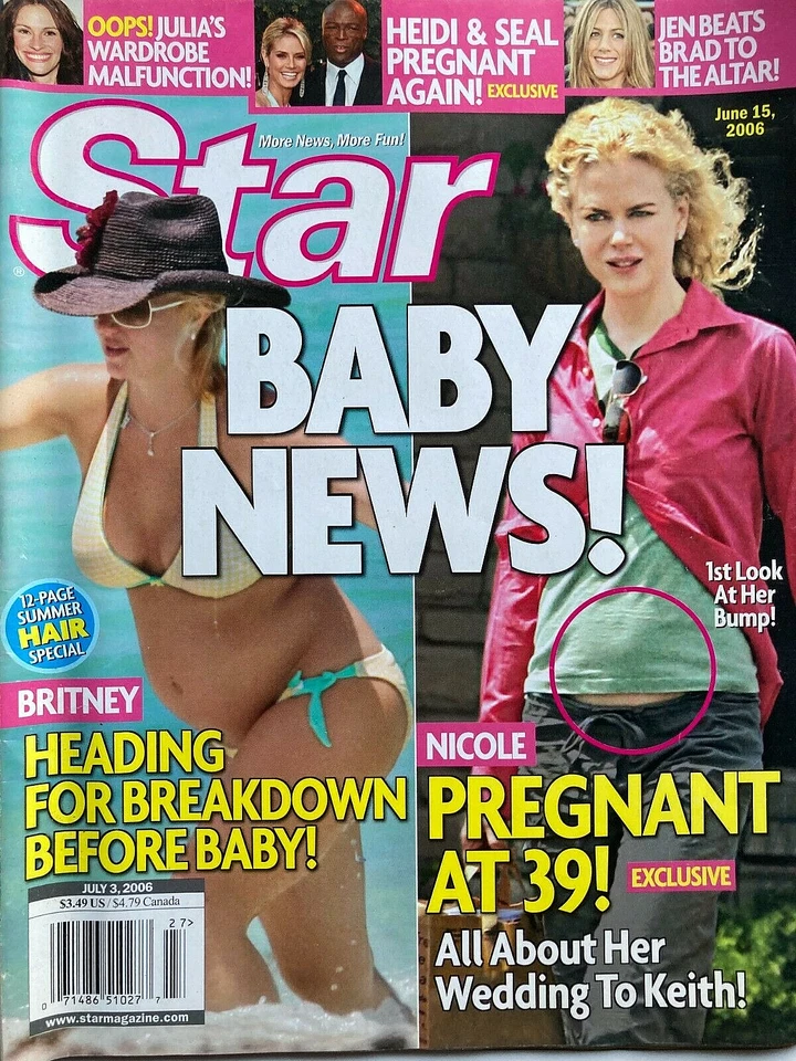 BRITNEY SPEARS / NICOLE KIDMAN June 2006 STAR Magazine HEIDI KLUM & SEAL Foto 1 de 1