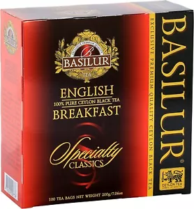 Basilur, English Breakfast pure Ceylon black tea, 100 tea bags (Pack of 3) - Picture 1 of 6