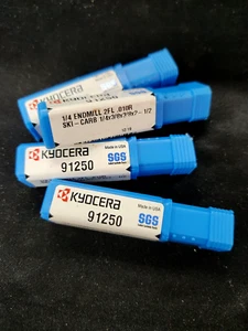 QTY 1 KYOCERA SGS 91250 1/4" END MILL 2FL .010R - SKI-CARB 1/4"X3/8"X3/8"X2-1/2" - Picture 1 of 2