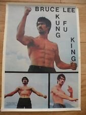 bruce lee rare vintage poster king of kung fu 16x23 in. 1970's
