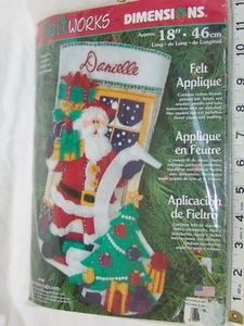 Kit de Medias de Fieltro Navidad Dimensiones Nuevo Fieltros 2001 Papá Noel 8095 NUEVO - Imagen 1 de 4