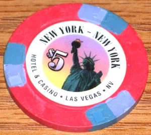 $5 1ST EDITION GAMING CHIP FROM THE NEW YORK NEW YORK CASINO, LAS VEGAS - Picture 1 of 2