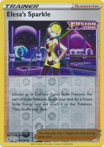 Juego de cartas coleccionables Pokémon Reverse Holo Elesa's Sparkle 233/264 poco común Fusion Strike - Imagen 1 de 1