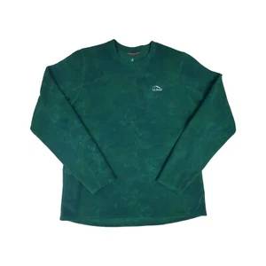 LL Bean Men's Size Large Speckled Green Logo Sweater Spotted Soft Pullover - Picture 1 of 12