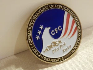PIKES PEAK Region Challenge Coin Combined Federal Campaign & Commanding General - Bild 1 von 4