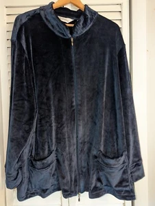 The Vermont Country Store Dark Blue Soft Cozy Full Zip Jacket Women's 3XL - Picture 1 of 12