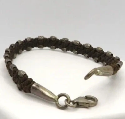 Southwestern VINTAGE Sterling Silver Braided Woven Bracelet 7.5" .25" Wide - Image 1 of 4