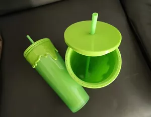 2023 Halloween Slime Green Glow in the Dark Tumbler Cup 24oz Christmas Gift new - Picture 1 of 9