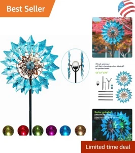 Elegant 75in Solar Wind Spinner with LED Lighting - Perfect Garden Accent - Picture 1 of 11