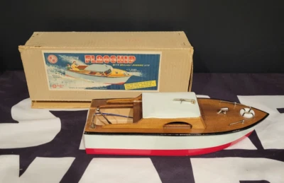 Barco insignia eléctrico años 50 MADERA vintage original JAPÓN con caja BONITO Foto 1 de 4